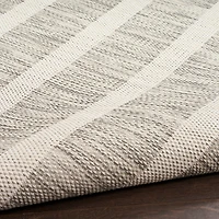 Gray & Ivory Striped Positano Outdoor Rug
