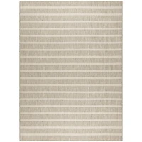 Gray & Ivory Striped Positano Outdoor Rug