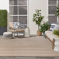 Jute & Ivory Striped Positano Outdoor Rug