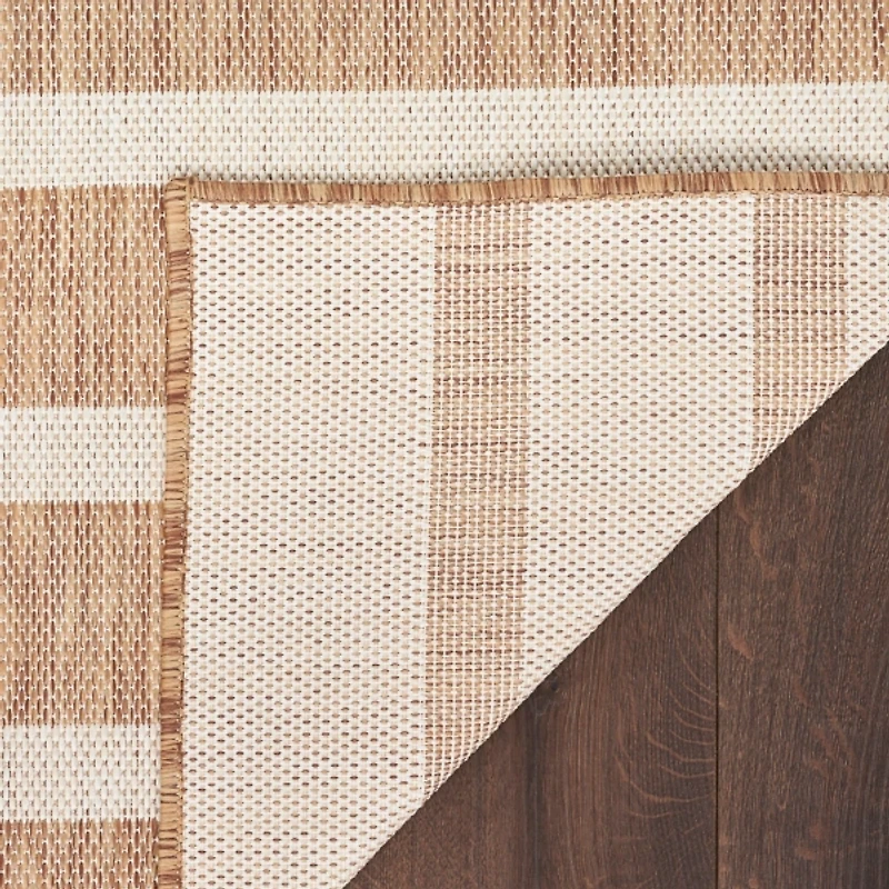 Jute & Ivory Striped Positano Outdoor Rug