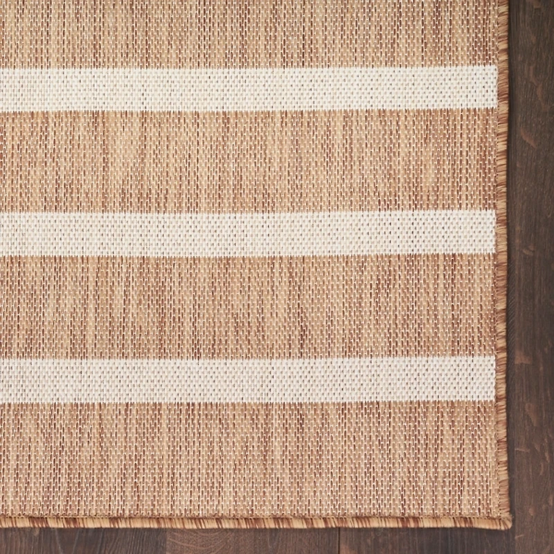 Jute & Ivory Striped Positano Outdoor Rug