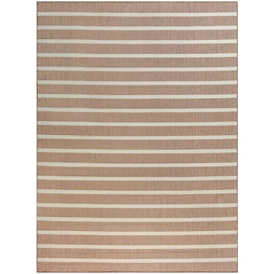 Jute & Ivory Striped Positano Outdoor Rug