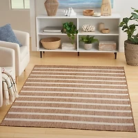 Jute & Ivory Striped Positano Outdoor Rug