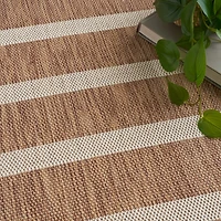 Jute & Ivory Striped Positano Outdoor Rug