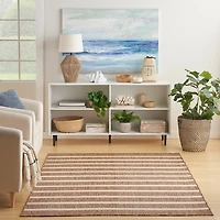 Jute & Ivory Striped Positano Outdoor Rug