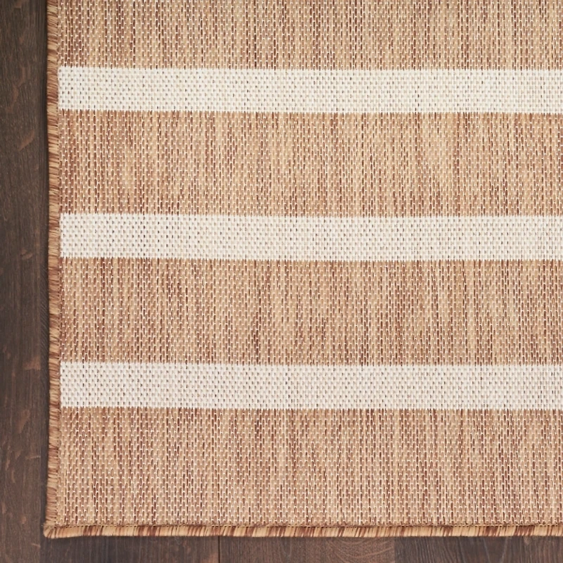 Jute & Ivory Striped Positano Outdoor Rug