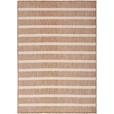 Jute & Ivory Striped Positano Outdoor Rug