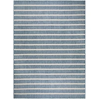 Navy & Ivory Striped Positano Outdoor Rug, 9x12