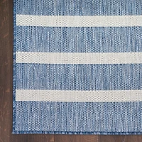 Navy & Ivory Striped Positano Outdoor Rug