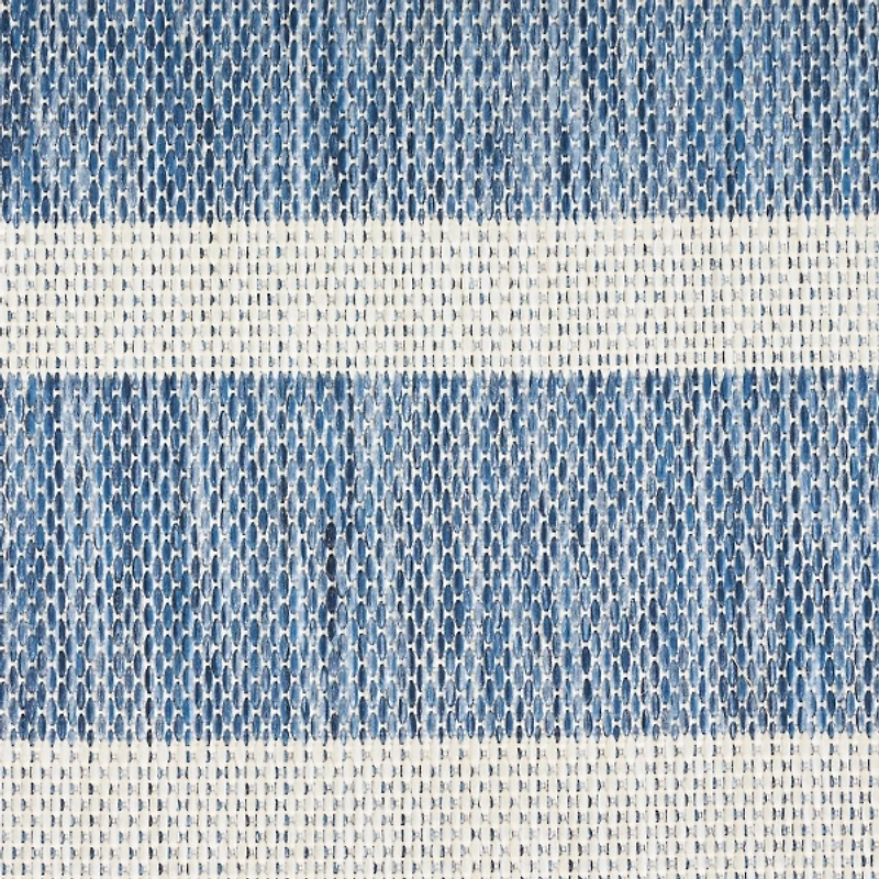 Navy & Ivory Striped Positano Outdoor Rug