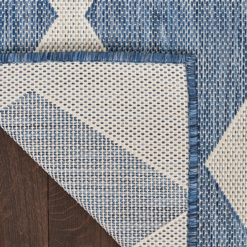 Navy Diamond Positano Outdoor Rug, 5x7