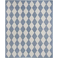 Navy Diamond Positano Outdoor Rug, 5x7
