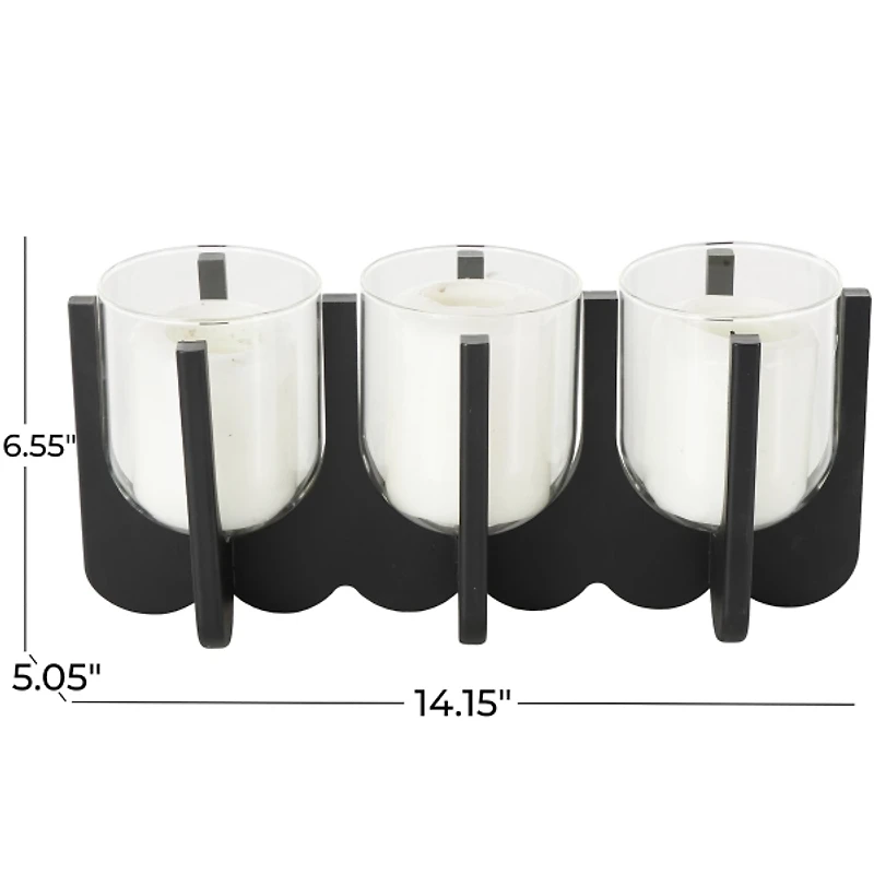 Black Hurricane Candle Holder 14 in.