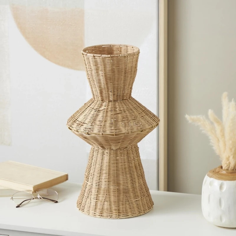 Handmade Tapered Rattan Vase