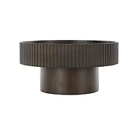 Dark Brown Ribbed Pedestal Bowl