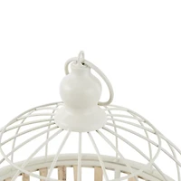 Brown and White Bamboo Bird Cages, Set of 2