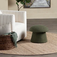 Drak Green Boucle Mushroom Storage Ottoman