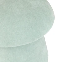 Light Green Chenille Mushroom Storage Ottoman