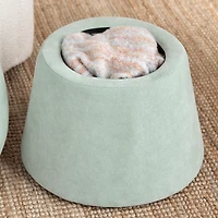 Light Green Chenille Mushroom Storage Ottoman