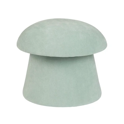 Light Green Chenille Mushroom Storage Ottoman