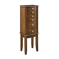 Walnut Wood 5-Drawer Zinnia Jewelry Armoire