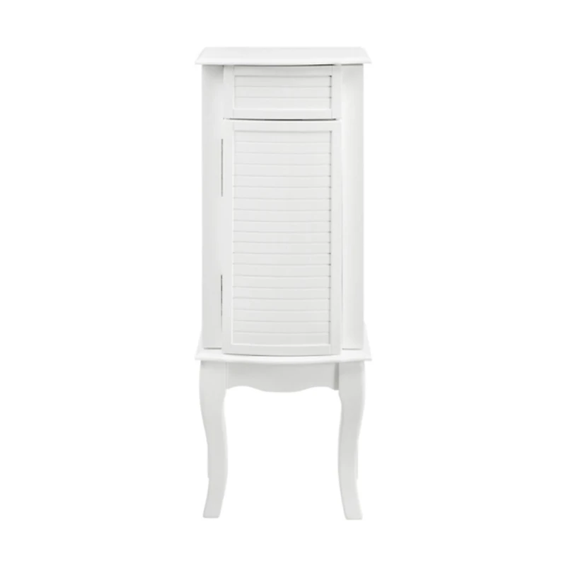 White Wood 4-Drawer Elena Jewelry Armoire