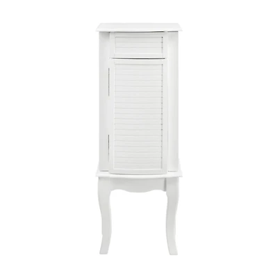 White Wood 4-Drawer Elena Jewelry Armoire