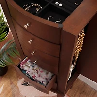 Walnut Wood 6-Drawer Maddie Jewelry Armoire