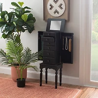 Black 5-Drawer Ollie Petite Jewelry Armoire