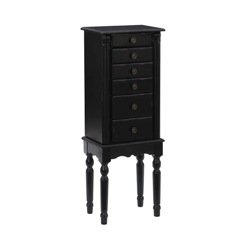 Black 5-Drawer Ollie Petite Jewelry Armoire
