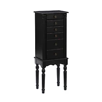 Black 5-Drawer Ollie Petite Jewelry Armoire