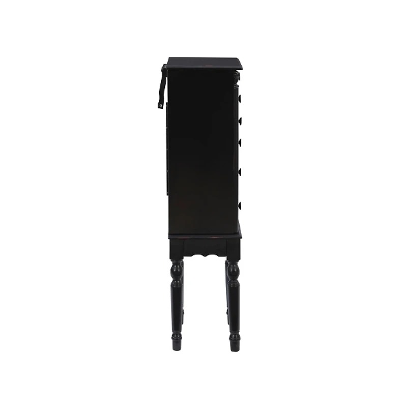 Black 5-Drawer Ollie Petite Jewelry Armoire