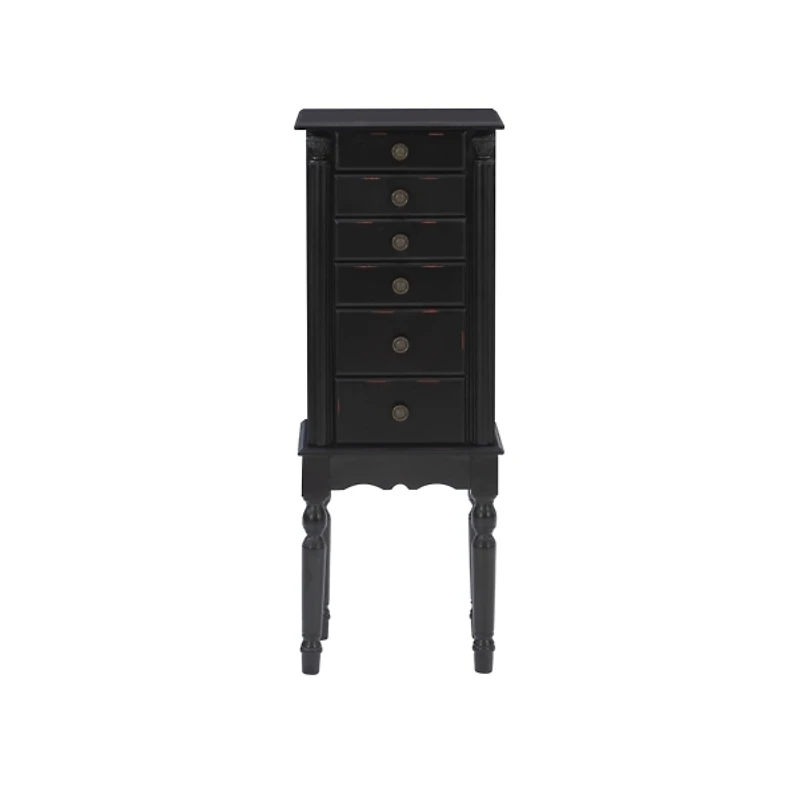 Black 5-Drawer Ollie Petite Jewelry Armoire