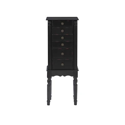 Black 5-Drawer Ollie Petite Jewelry Armoire