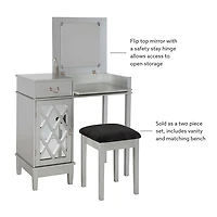 Silver Lattice Ella 2-pc. Vanity Set