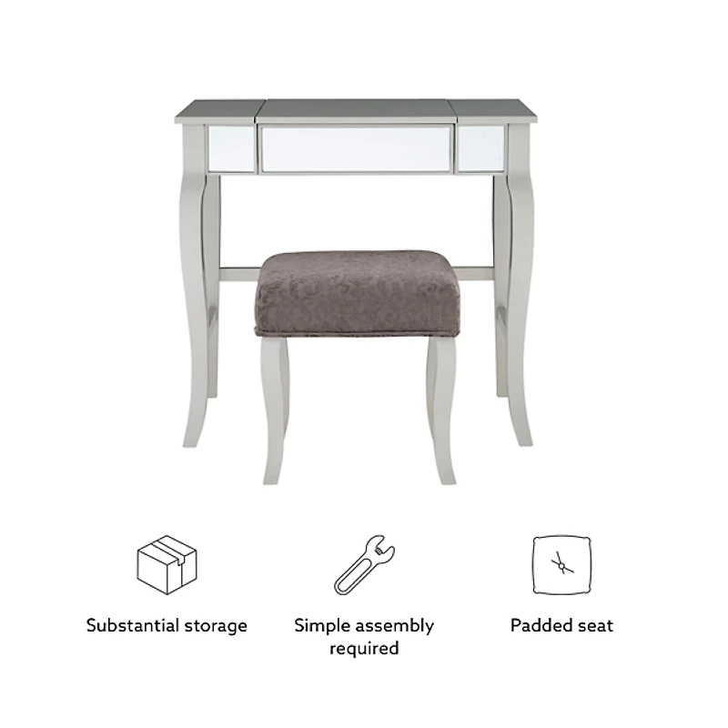 Silver Harper Flip-Top 2-pc. Vanity Set