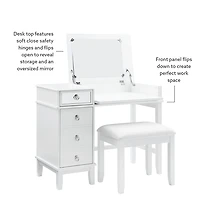 White Eva Mirrored 2-pc. Vanity Set