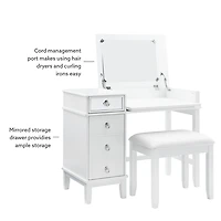 White Eva Mirrored 2-pc. Vanity Set