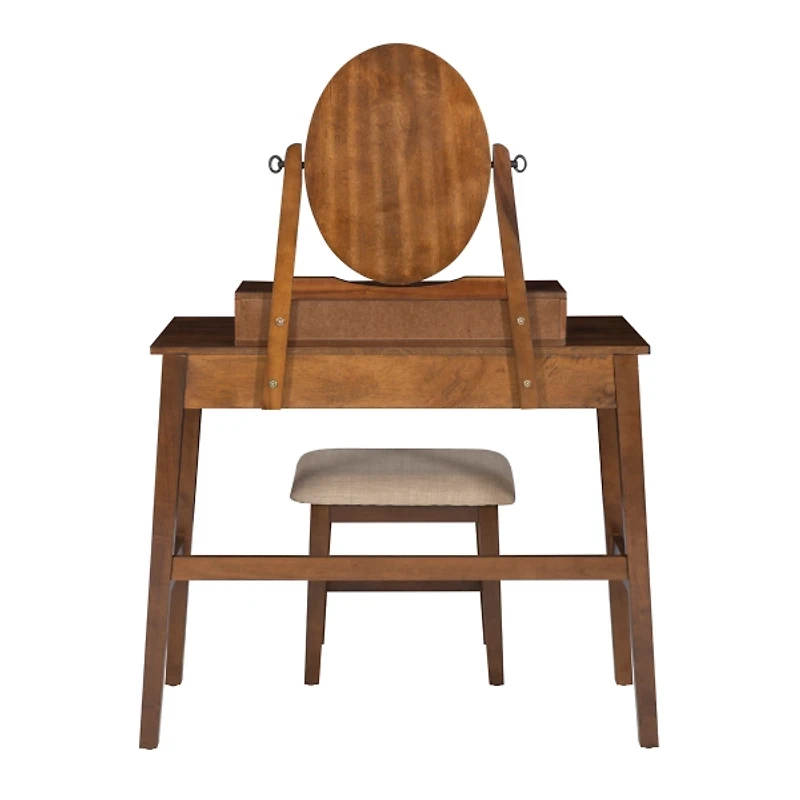 Walnut Lorna Tilting Mirror 2-pc. Vanity Set