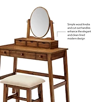 Walnut Lorna Tilting Mirror 2-pc. Vanity Set