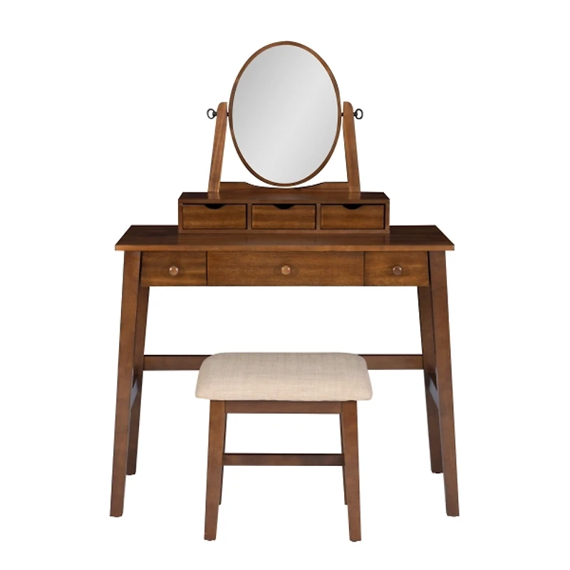 Walnut Lorna Tilting Mirror 2-pc. Vanity Set