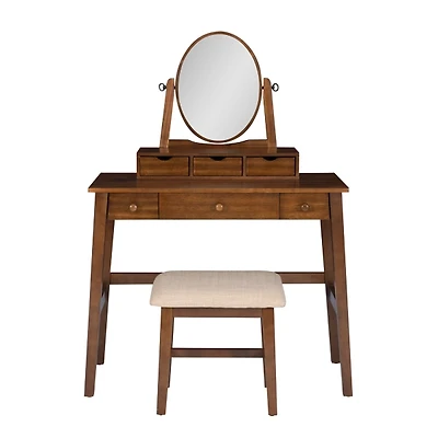 Walnut Lorna Tilting Mirror 2-pc. Vanity Set
