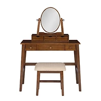 Walnut Lorna Tilting Mirror 2-pc. Vanity Set