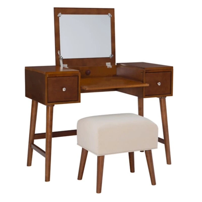 Walnut Viola Flip-Top 2-pc. Vanity Set