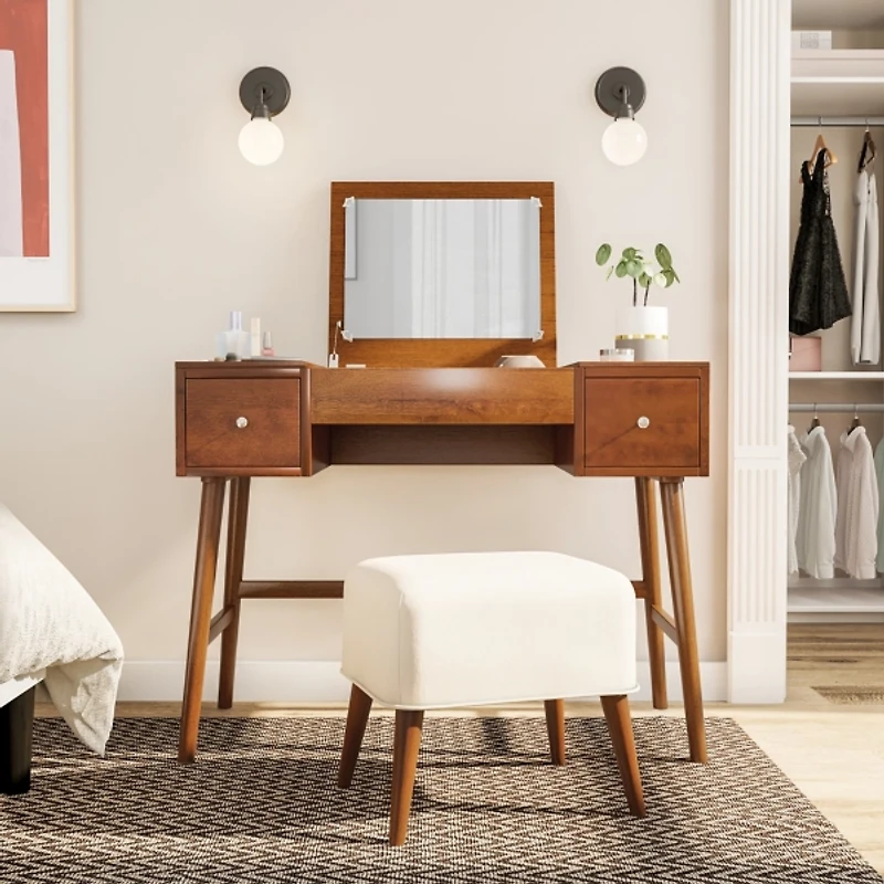 Walnut Viola Flip-Top 2-pc. Vanity Set