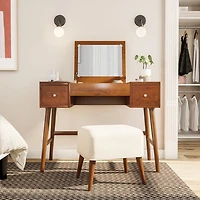 Walnut Viola Flip-Top 2-pc. Vanity Set