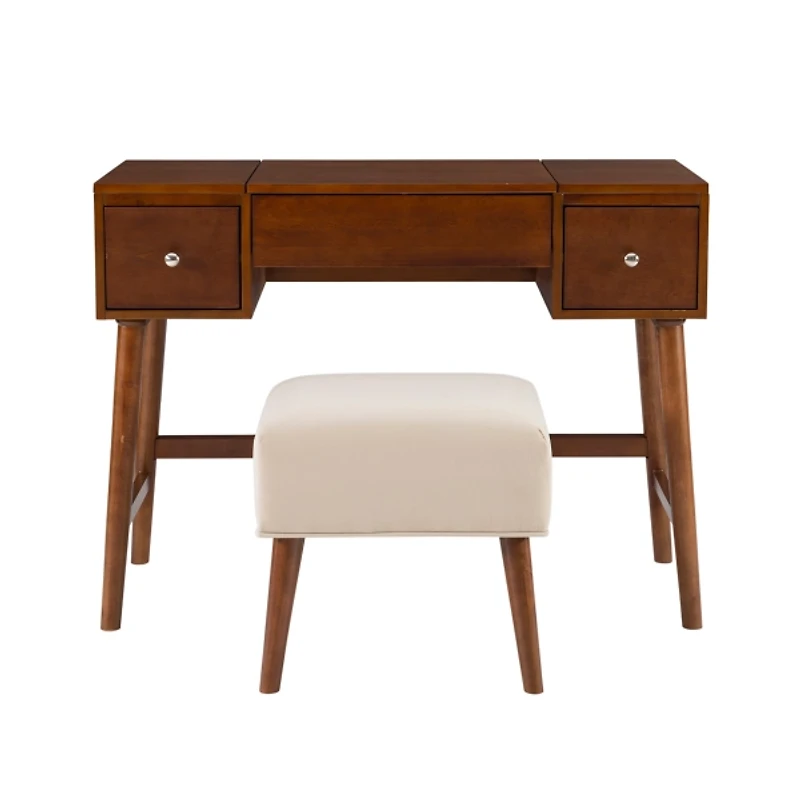 Walnut Viola Flip-Top 2-pc. Vanity Set
