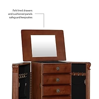 Cherry 5-Drawer Ollie Petite Jewelry Armoire