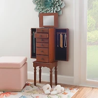 Cherry 5-Drawer Ollie Petite Jewelry Armoire