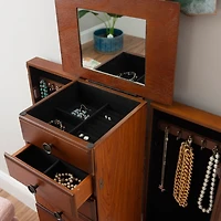 Cherry 5-Drawer Ollie Petite Jewelry Armoire